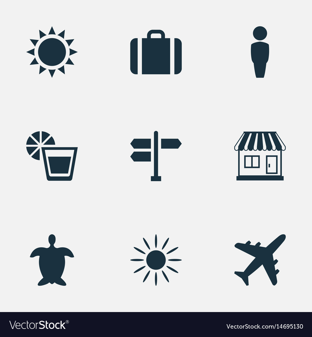 Set of simple seaside icons