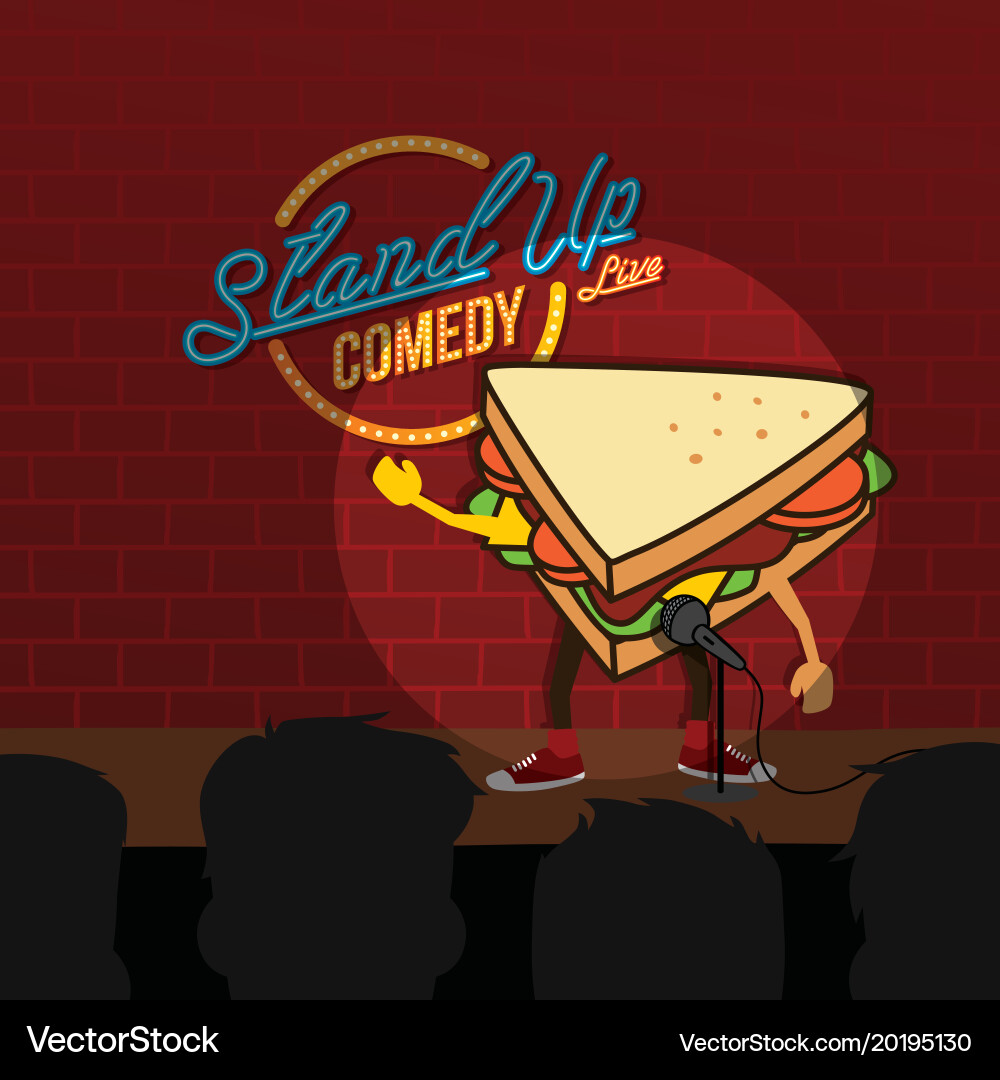 Stand Up Comedy Sandwich Open Mic Royalty Free Vector Image