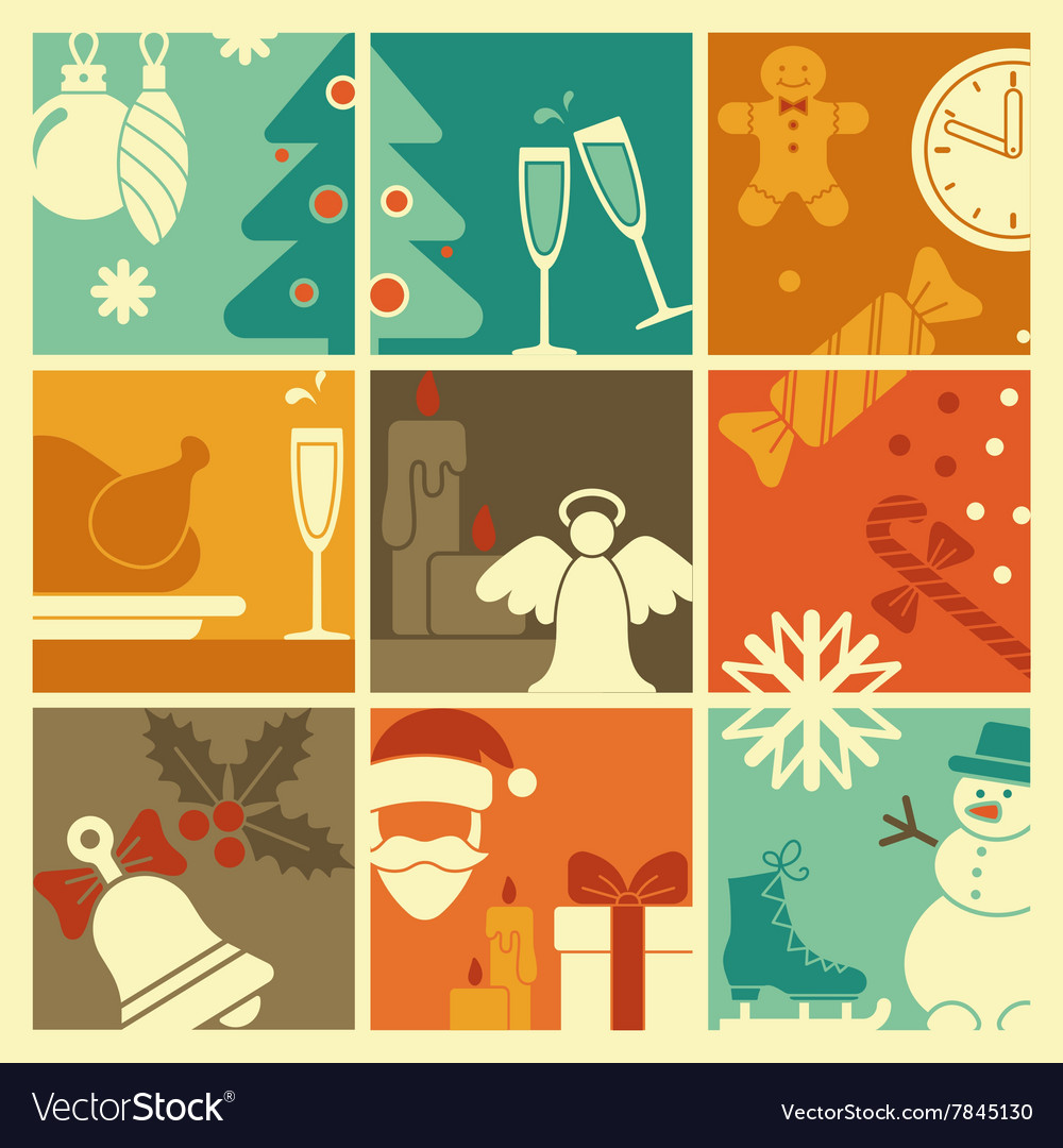 Symbols of new year and christmas
