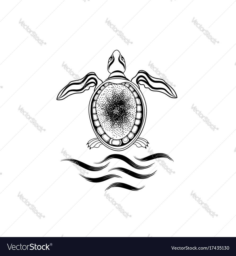 Turtle marine reptile isolated animal icon