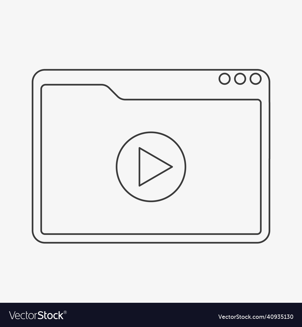 Videoplayer Internet-Browser auf weißem Hintergrund vector image Videoplayer Internet-Browser auf weißem Hintergrund