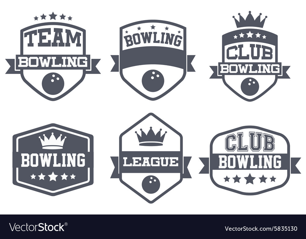 Vintage Bowling Club Badge Set