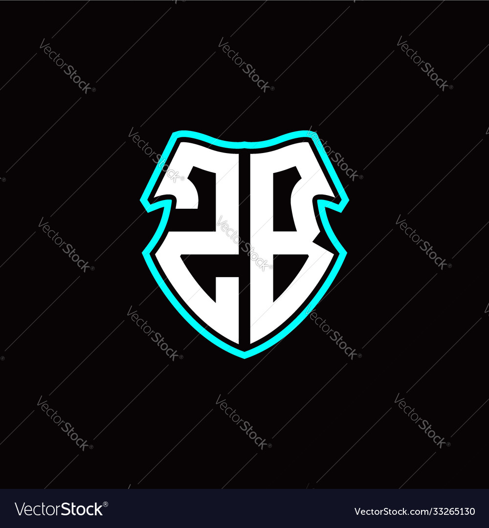 Z b initial logo design with a shield shape vector image Z b initial logo design with a shield shape