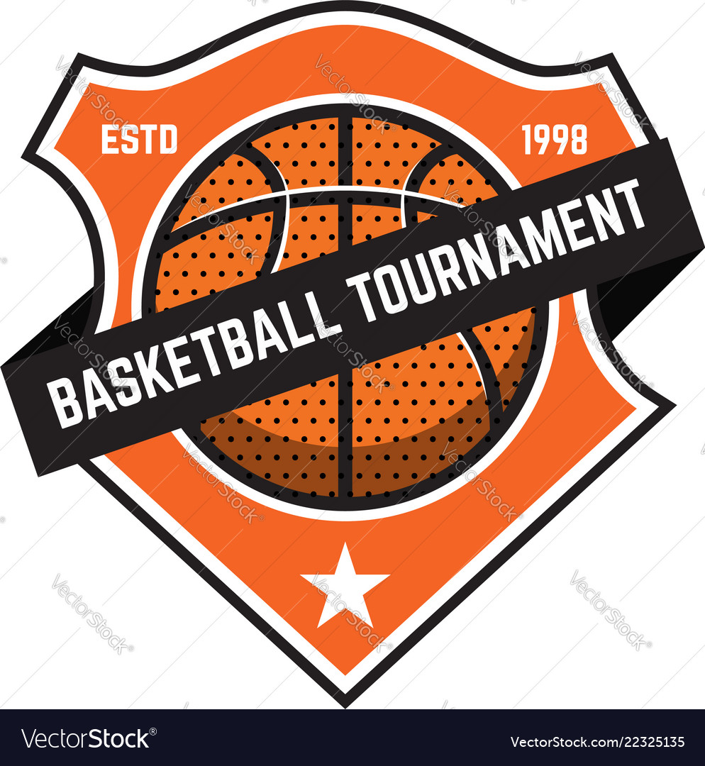 Basketball sport emblems design element Royalty Free Vector