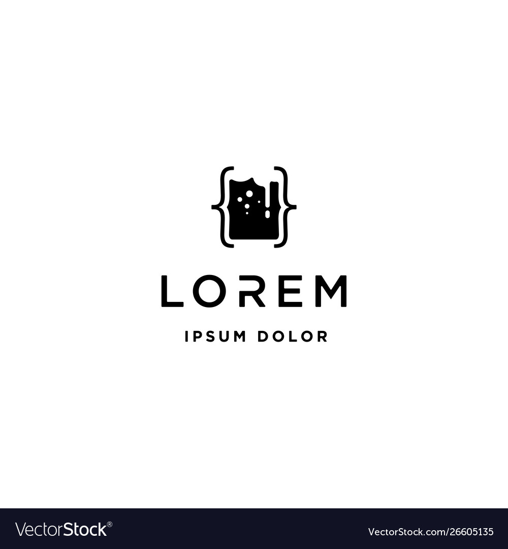 Beer code logo design bar coding simple line