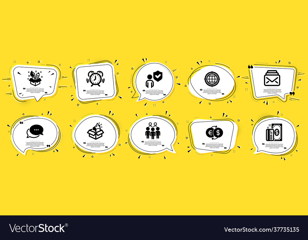 Business icons set included icon as dots message