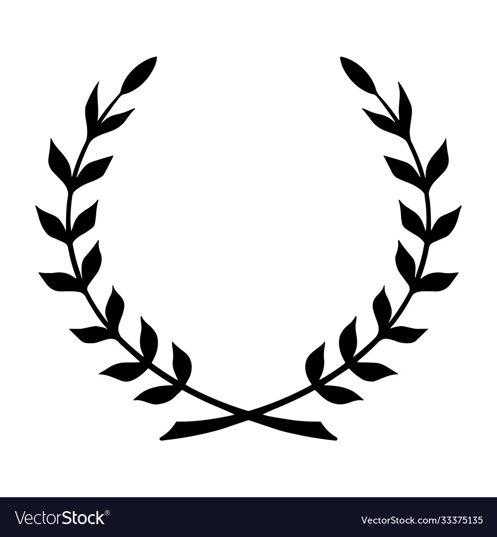 Laurel wreath black icon symbol victory and Vector Image