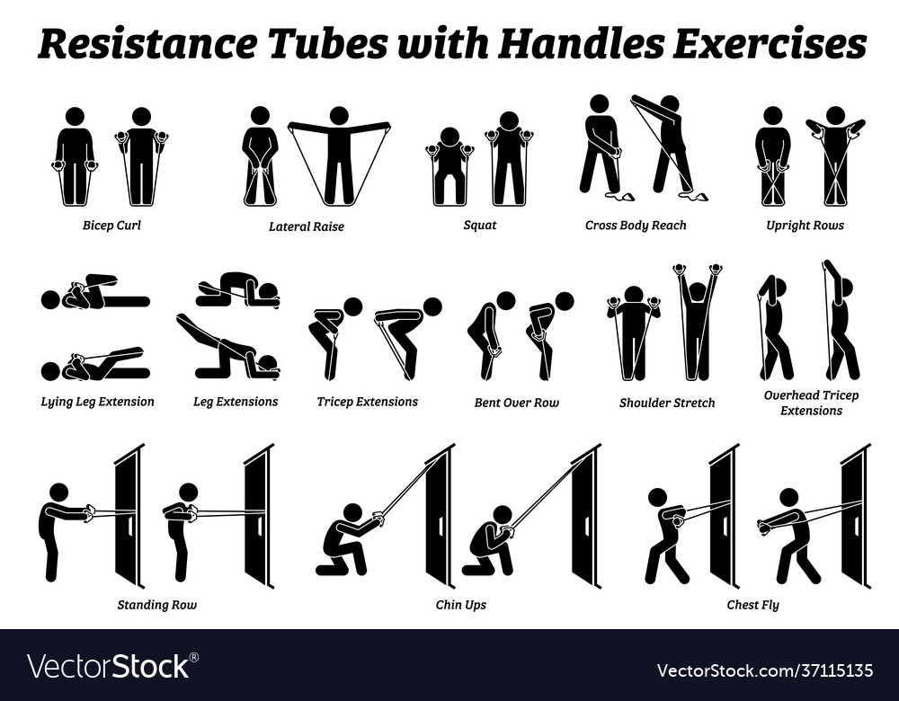 tube resistance bands with handles workout