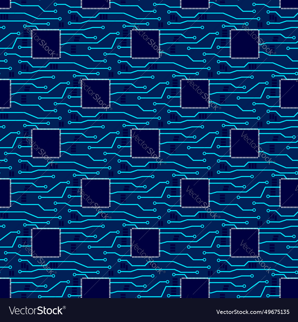 Seamless pattern of circuit board vector image Seamless pattern of circuit board