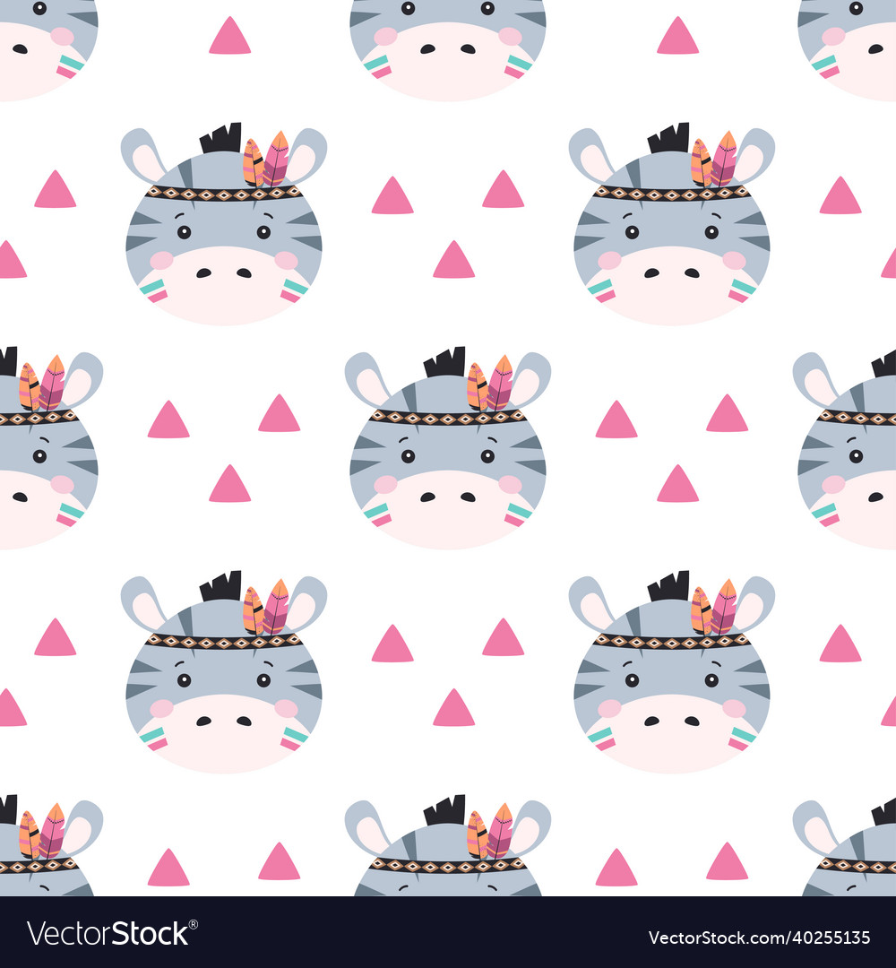 Seamless pattern with cartoon zebra vector image Seamless pattern with cartoon zebra