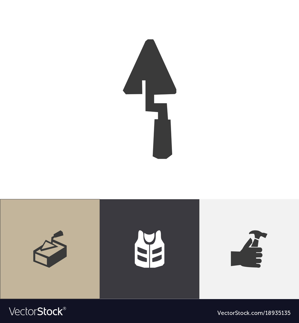 Set of 4 editable building icons includes symbols