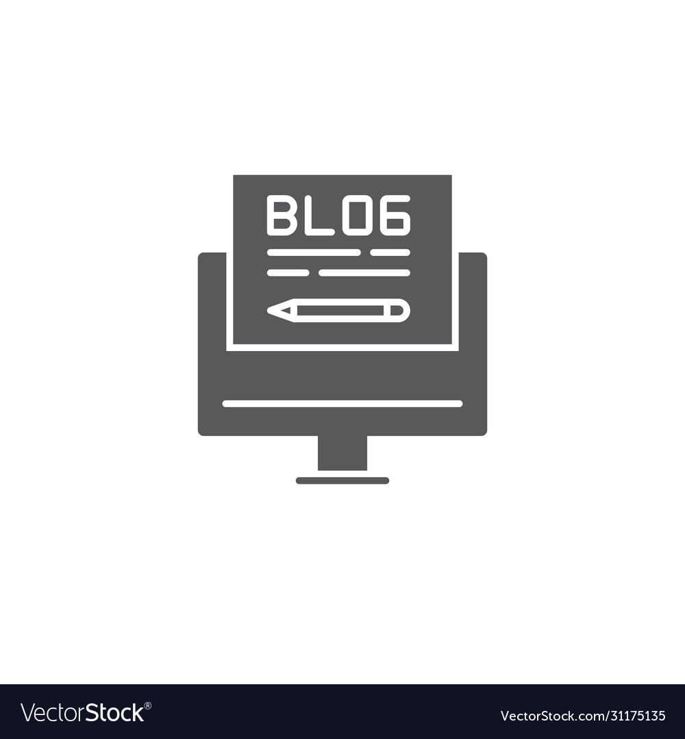 Write blog post icon symbol isolated on white