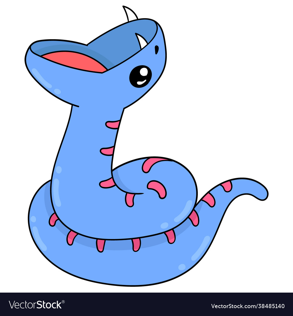 A giant python with sharp teeth is opening its Vector Image