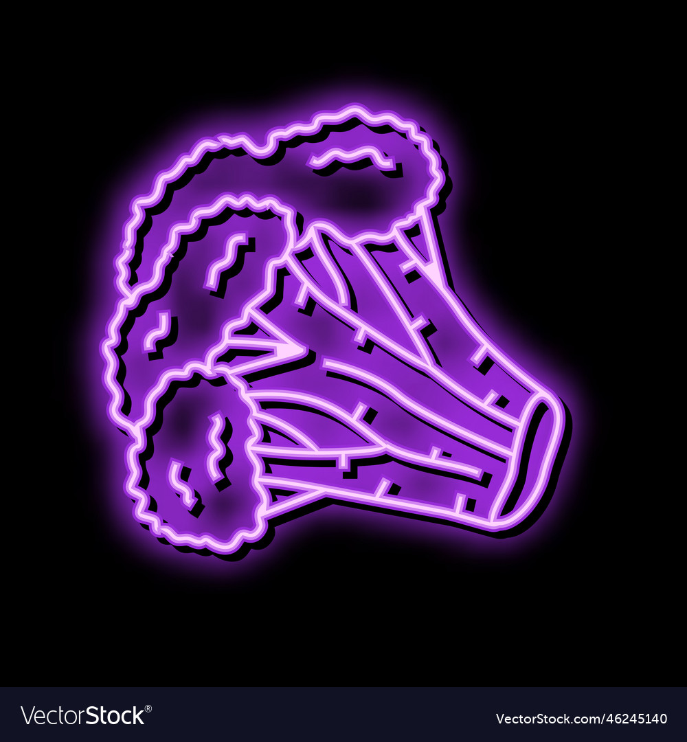 Broccoli cabbage neon glow icon