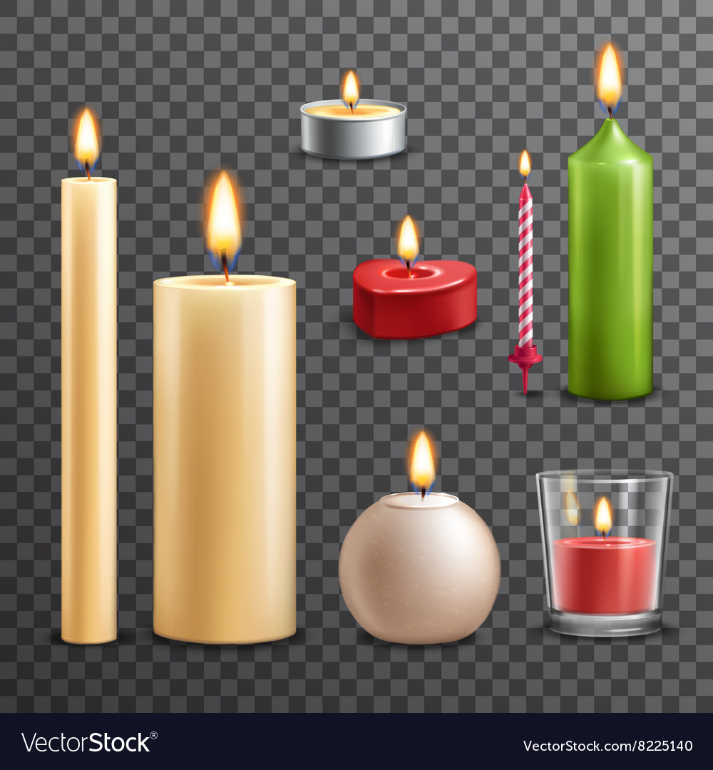 Candles Transparent Set Royalty Free Vector Image Candles Transparent Set Royalty Free Vector Image