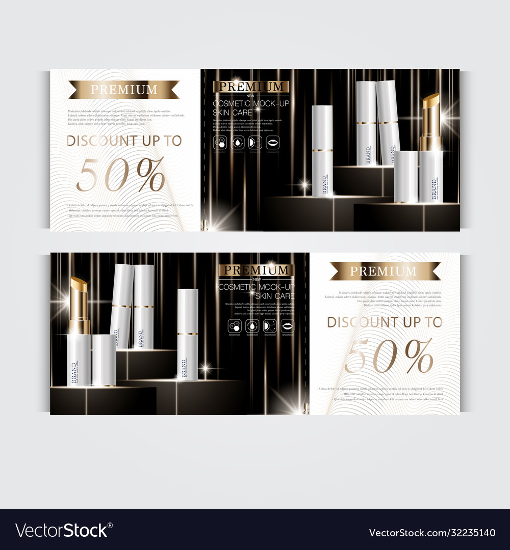 Gift voucher hydrating facial lipstick for annual vector image Gift voucher hydrating facial lipstick for annual