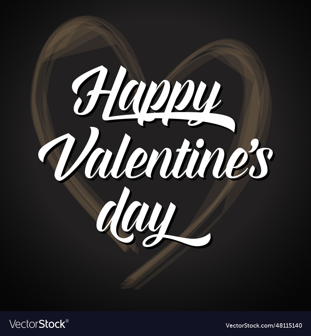 Happy valentines day calligraphy Royalty Free Vector Image