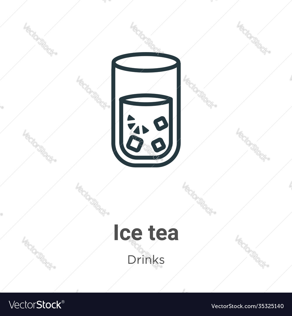 Ice tea outline icon thin line black