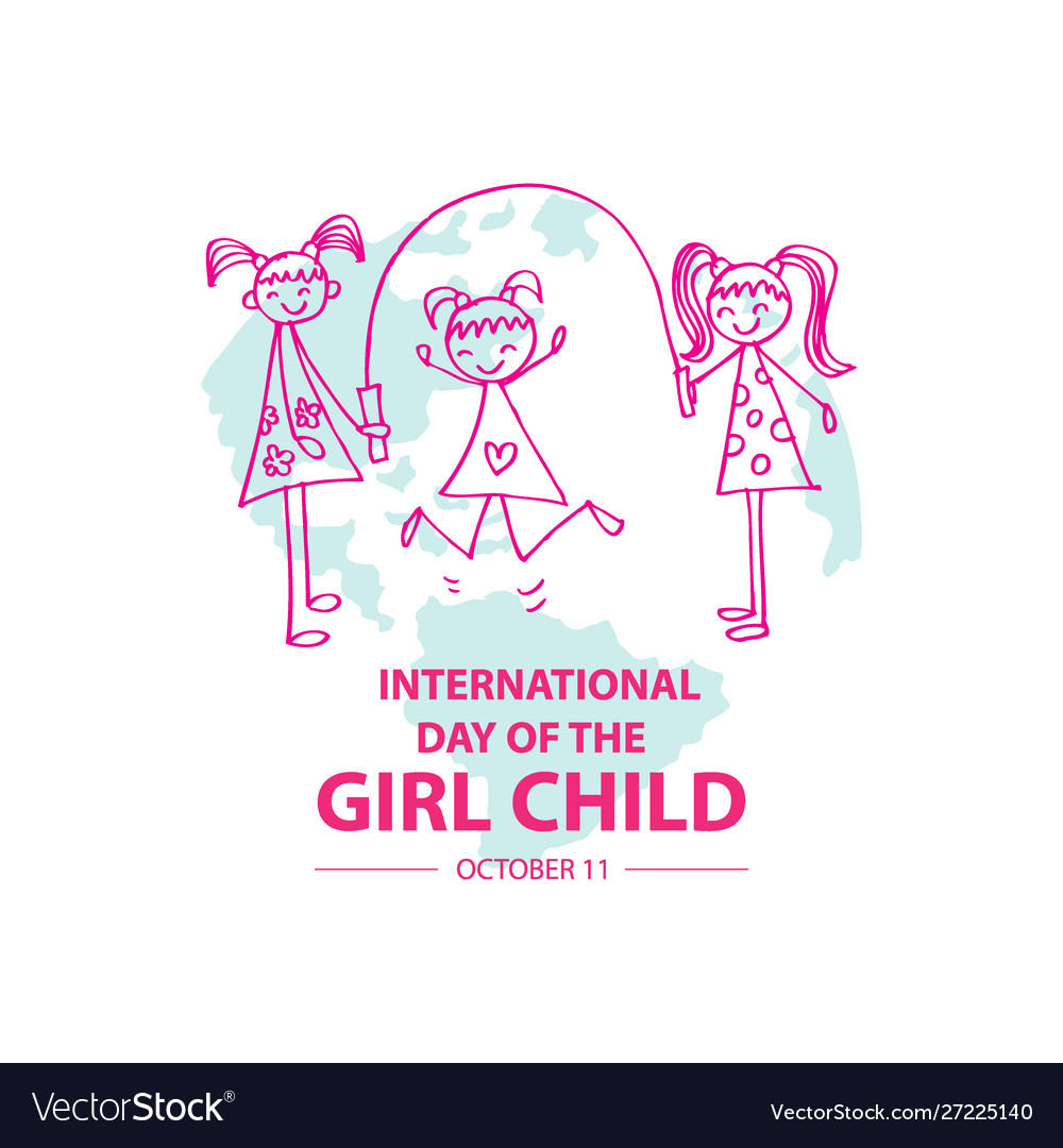 International day girl child Royalty Free Vector Image