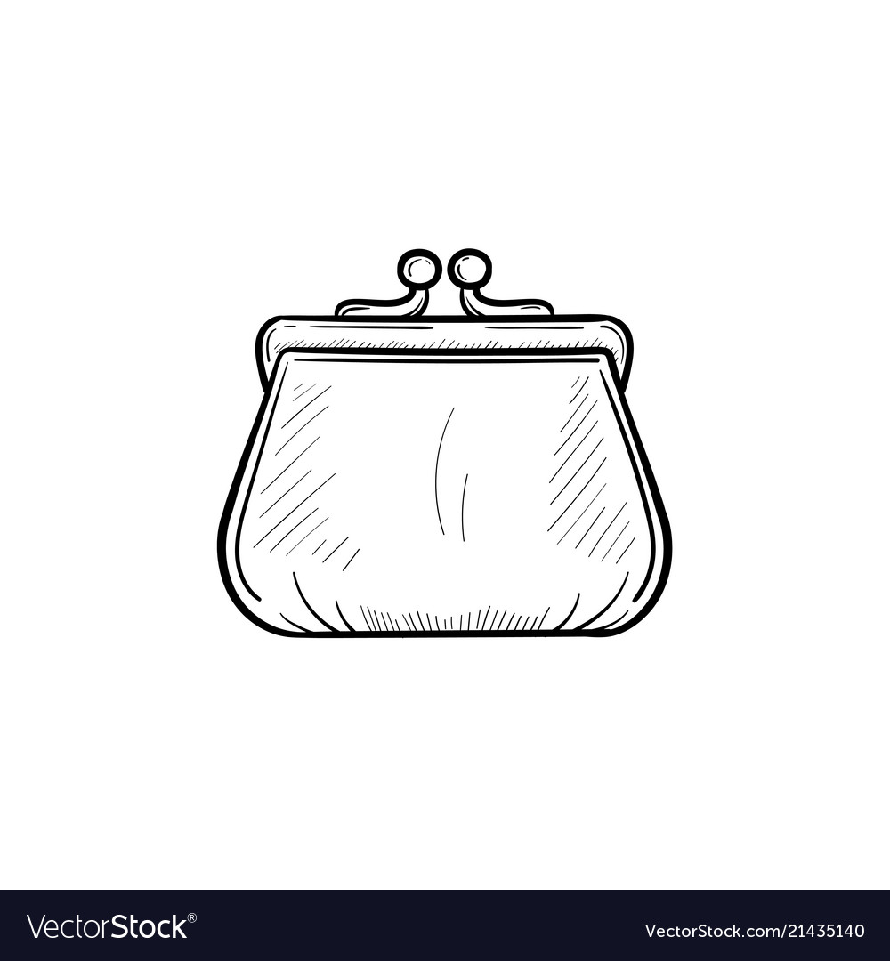 Purse hand drawn outline doodle icon Royalty Free Vector