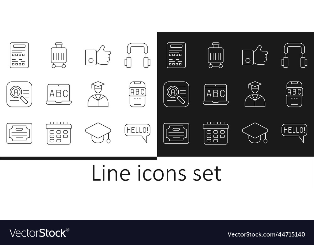 Set line hello in different languages foreign vector image Set line hello in different languages foreign
