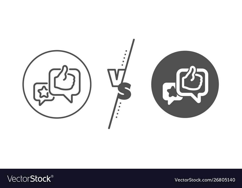 Star like hand line icon feedback rating sign