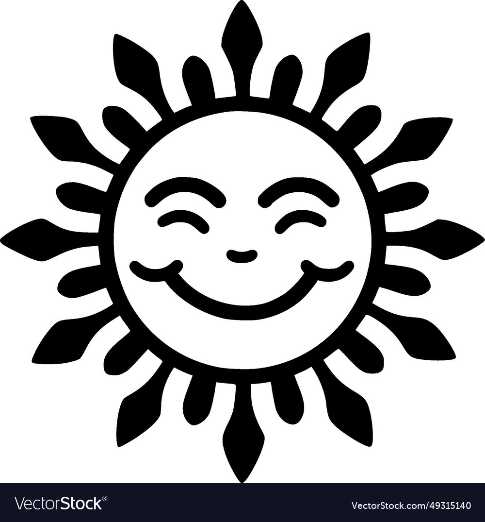 Sun - minimalist and flat logo Royalty Free Vector Image