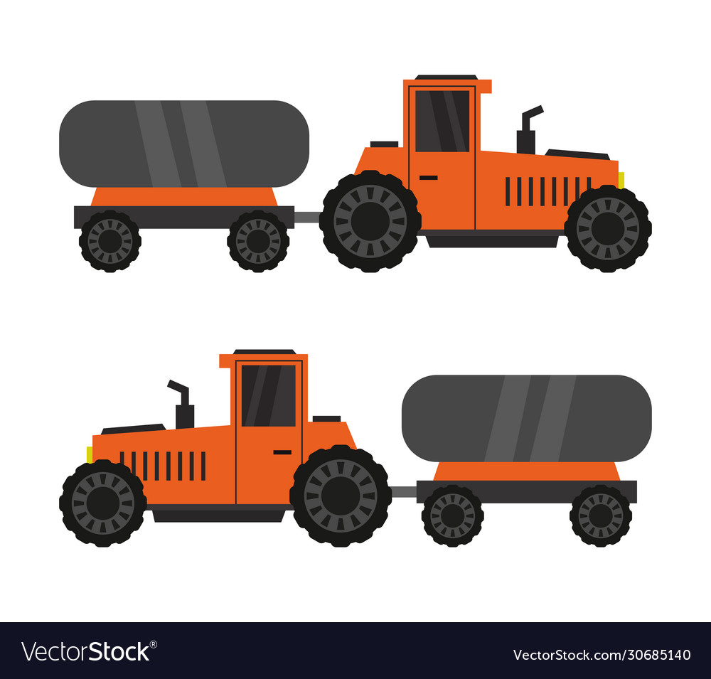 Tractor icon with tank in on white background