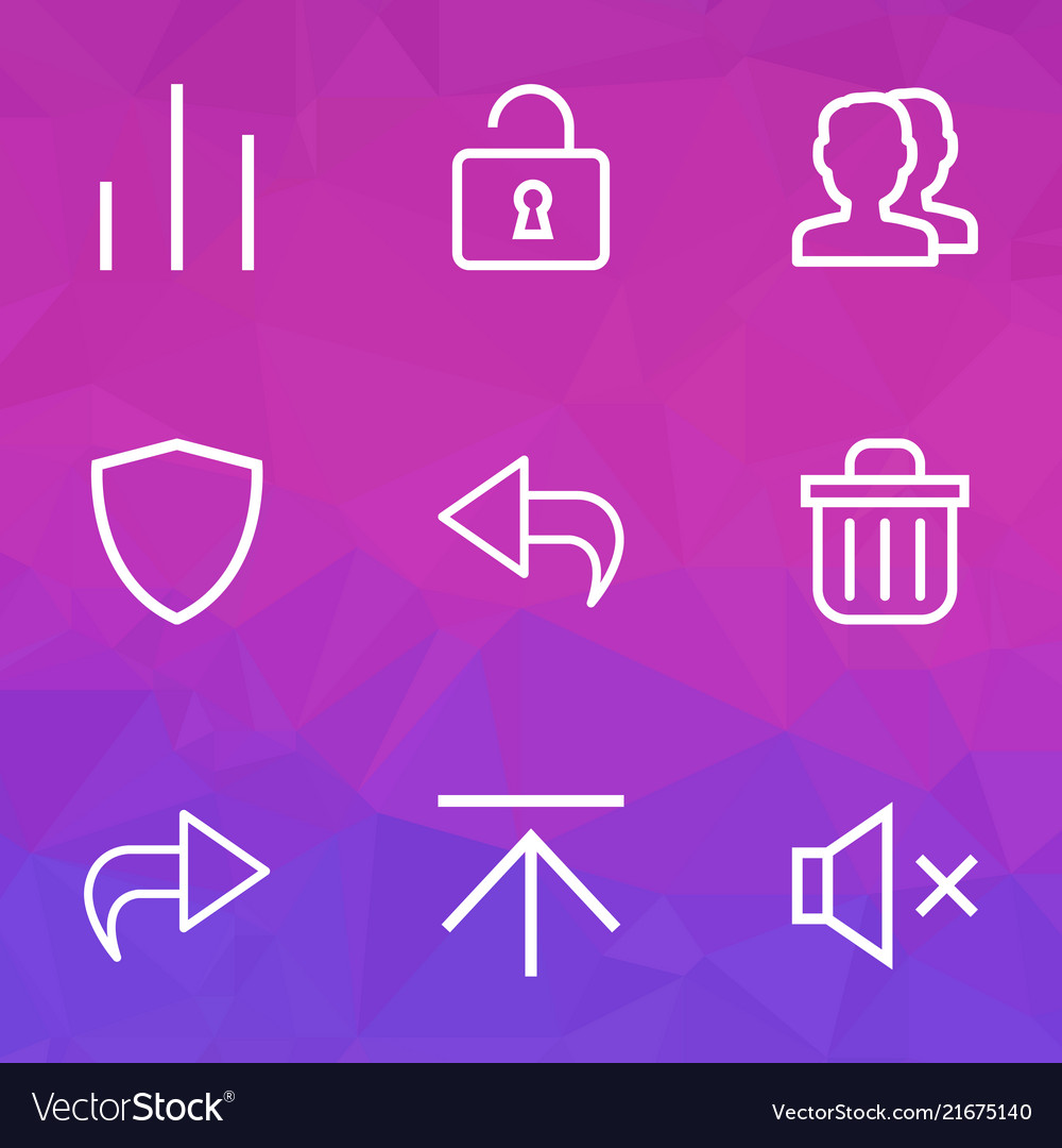 User icons line style set with open return vector image User icons line style set with open return