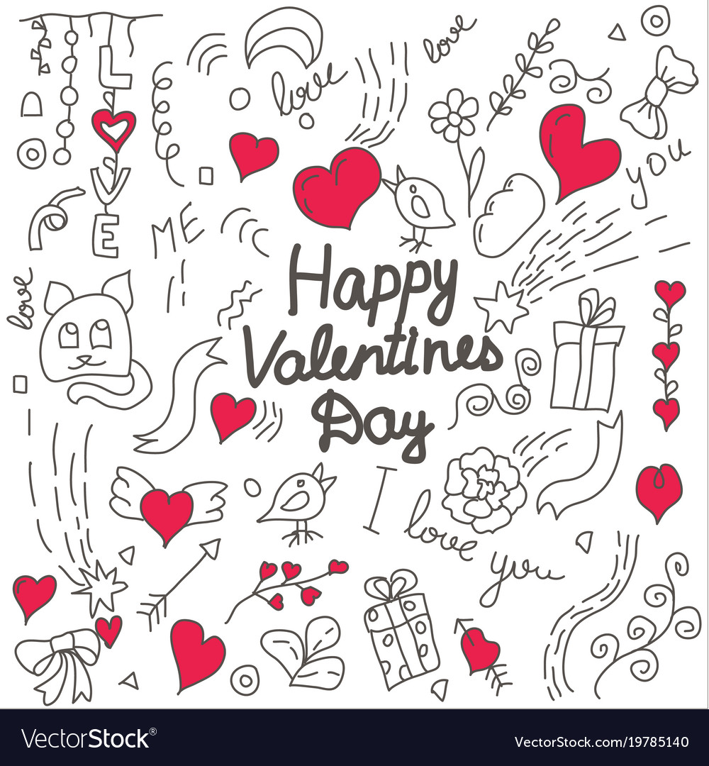 Free Vector  Hand drawn valentine's day pattern collection