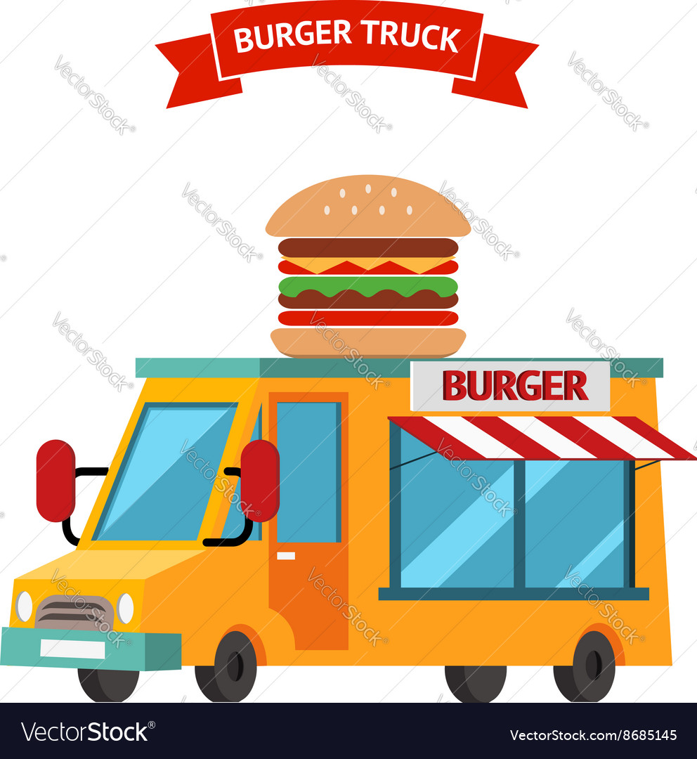 Burger Truck Food Royalty Free Vector Image - VectorStock