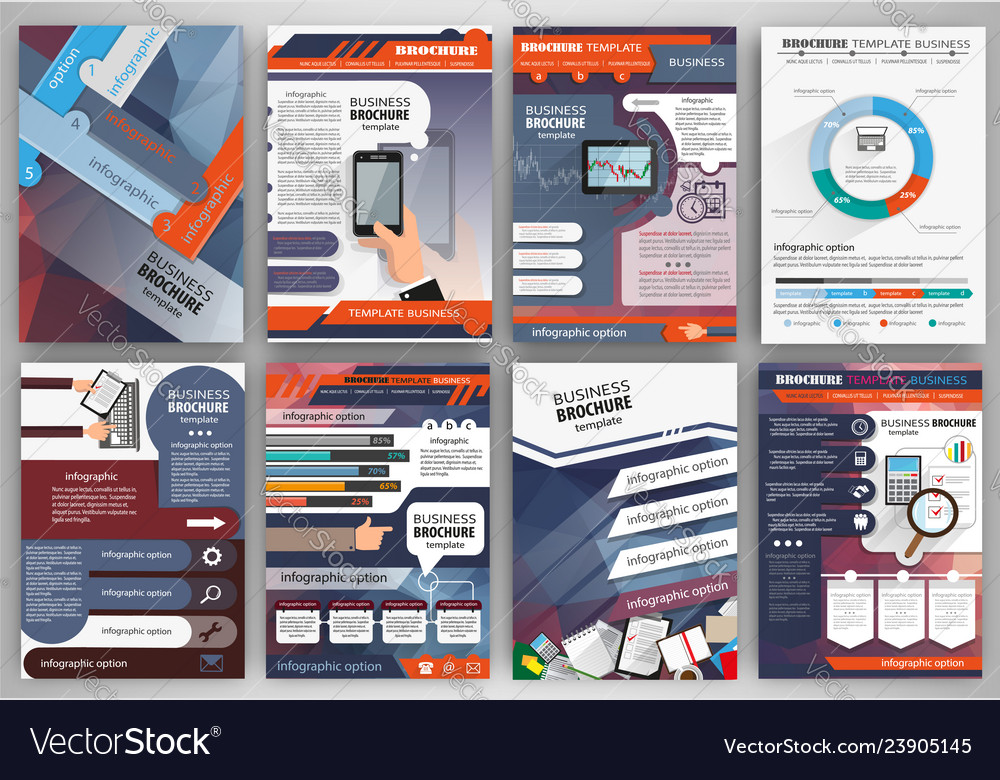 Business Broschüre Vorlage mit Infografiken