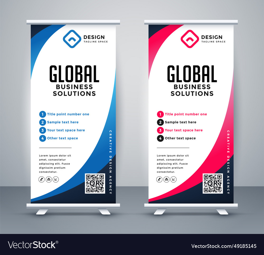 Business roll up display standee for presentation