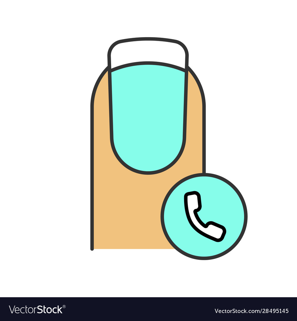 Calling to nail salon color icon Royalty Free Vector Image