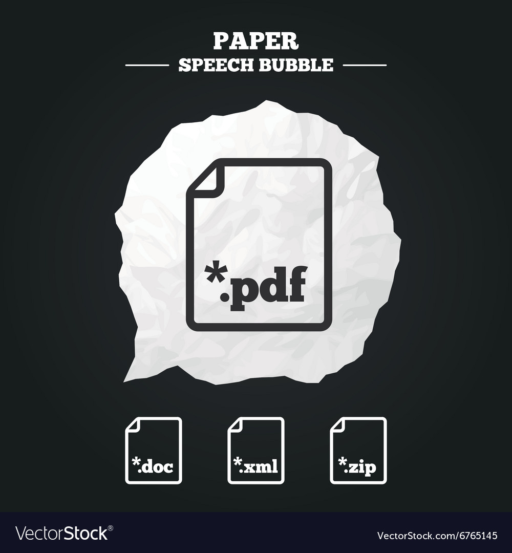 Document signs file extensions symbols