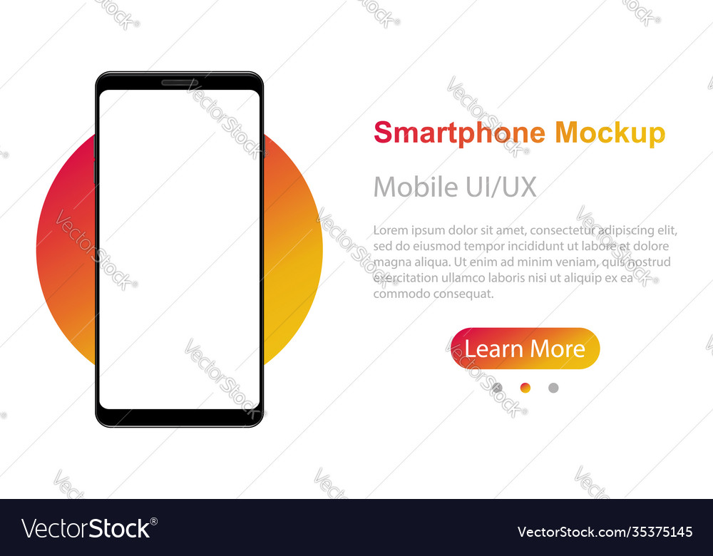 Frame mobile phone on colored background Vector Image