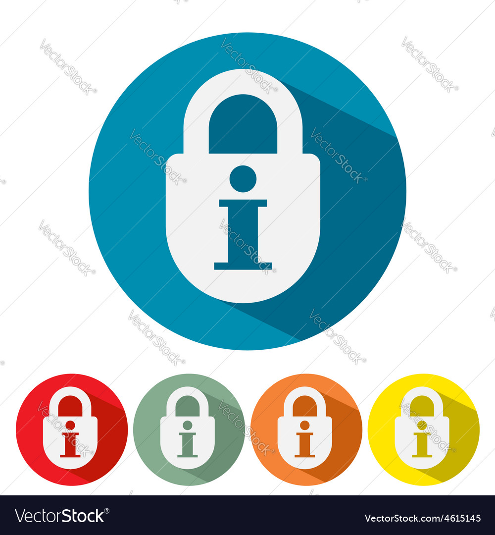 Information security web icon flat design