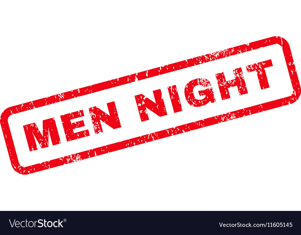 Men night text rubber stamp