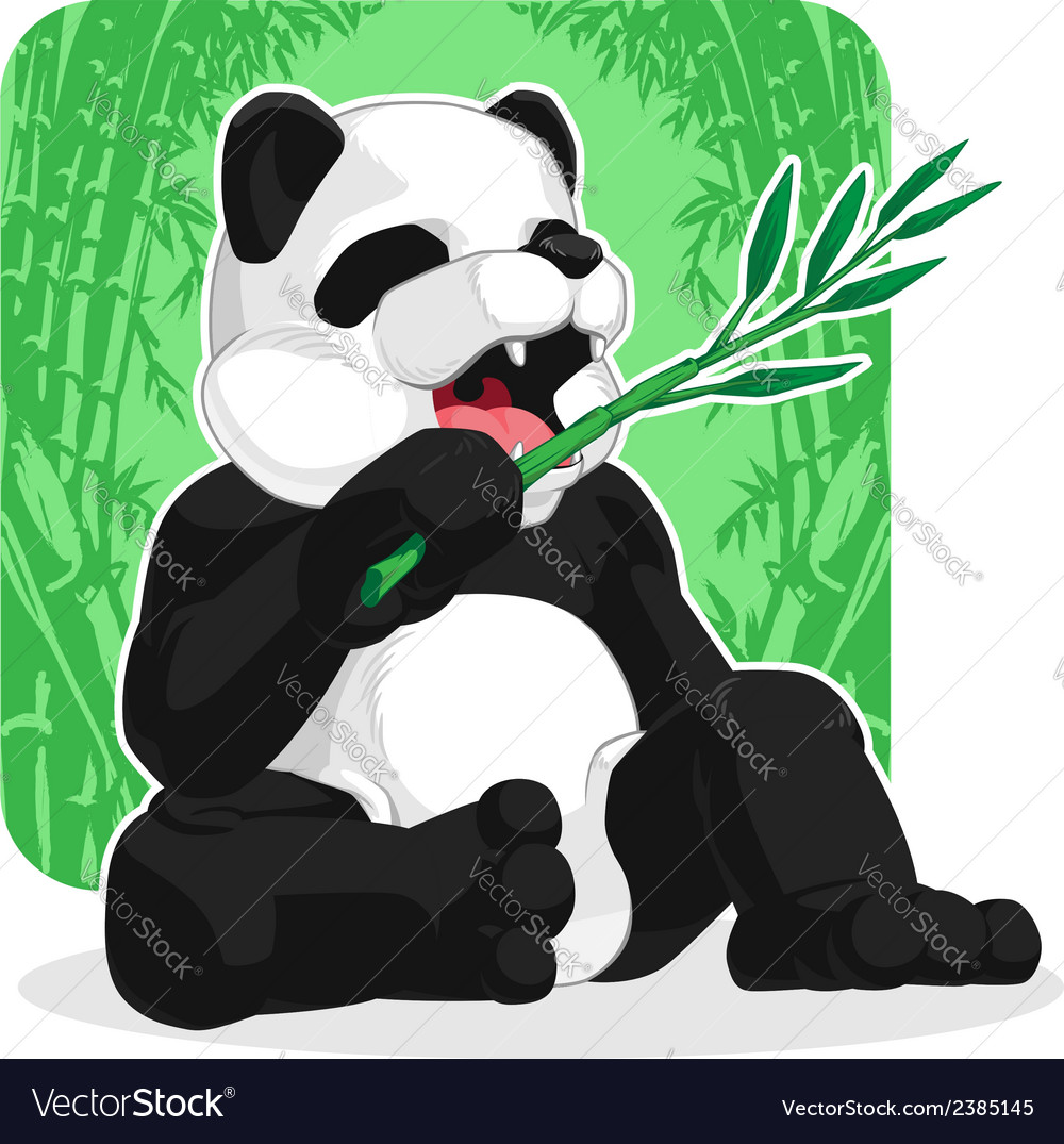 Panda Eating Bamboo Leaves Royalty Free Vector Image 7731