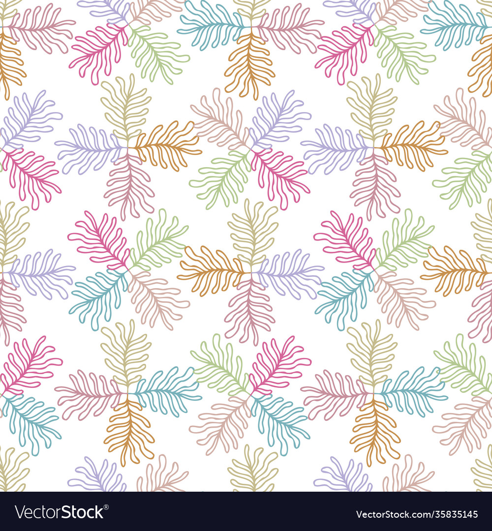 Seamless botanical pattern colourful vector image Seamless botanical pattern colourful