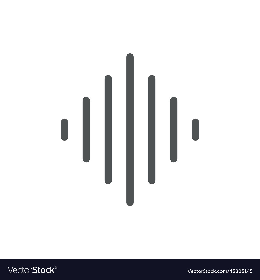 Sound wave flat color ui icon vector image Sound wave flat color ui icon