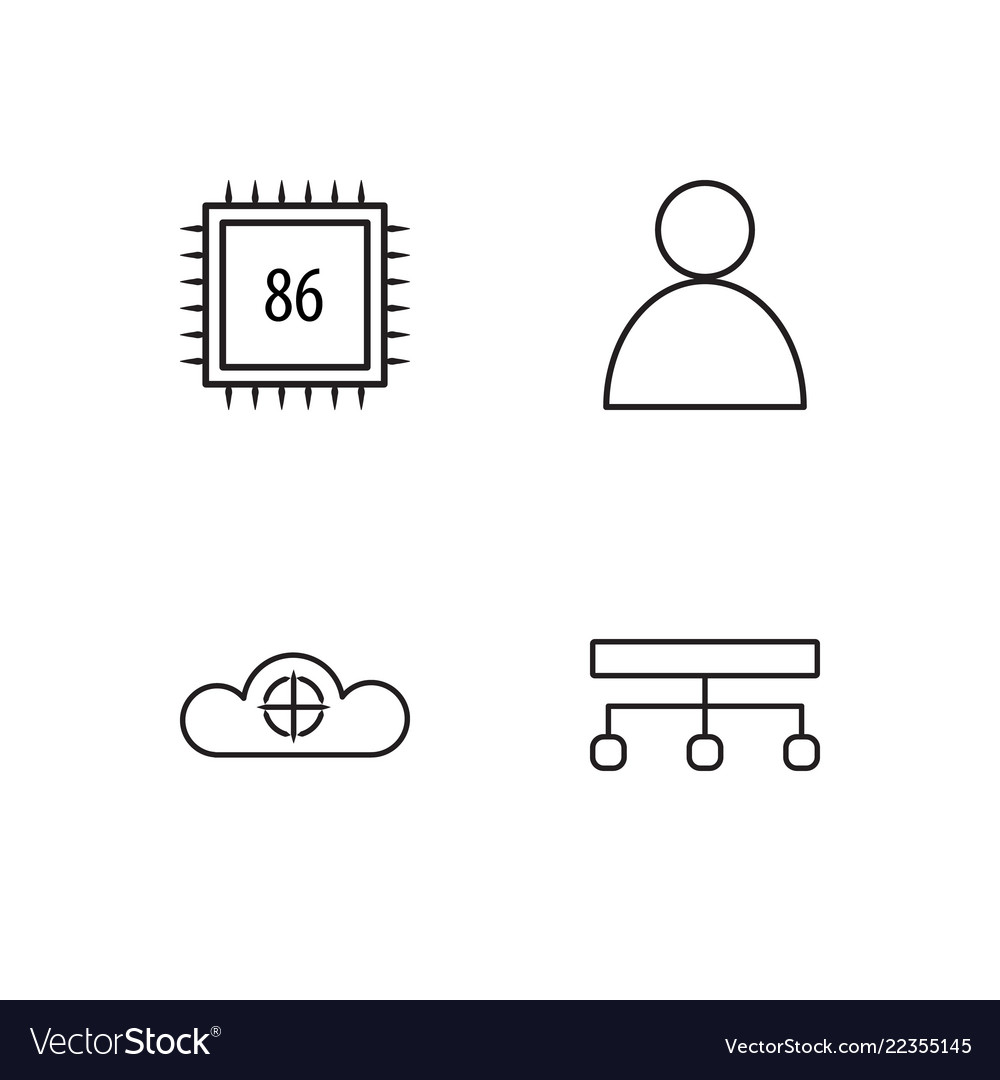 Web simple outlined icons set
