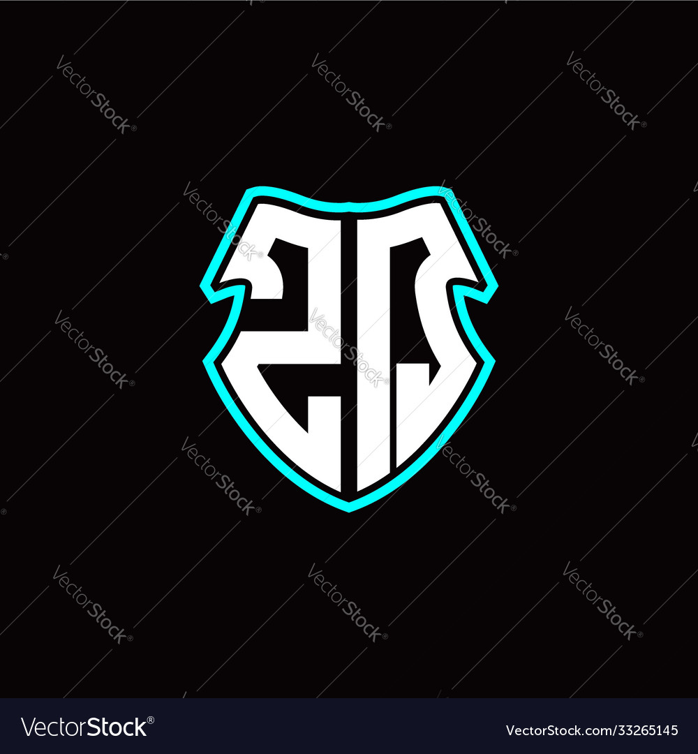 Z q initial logo design with a shield shape vector image Z q initial logo design with a shield shape