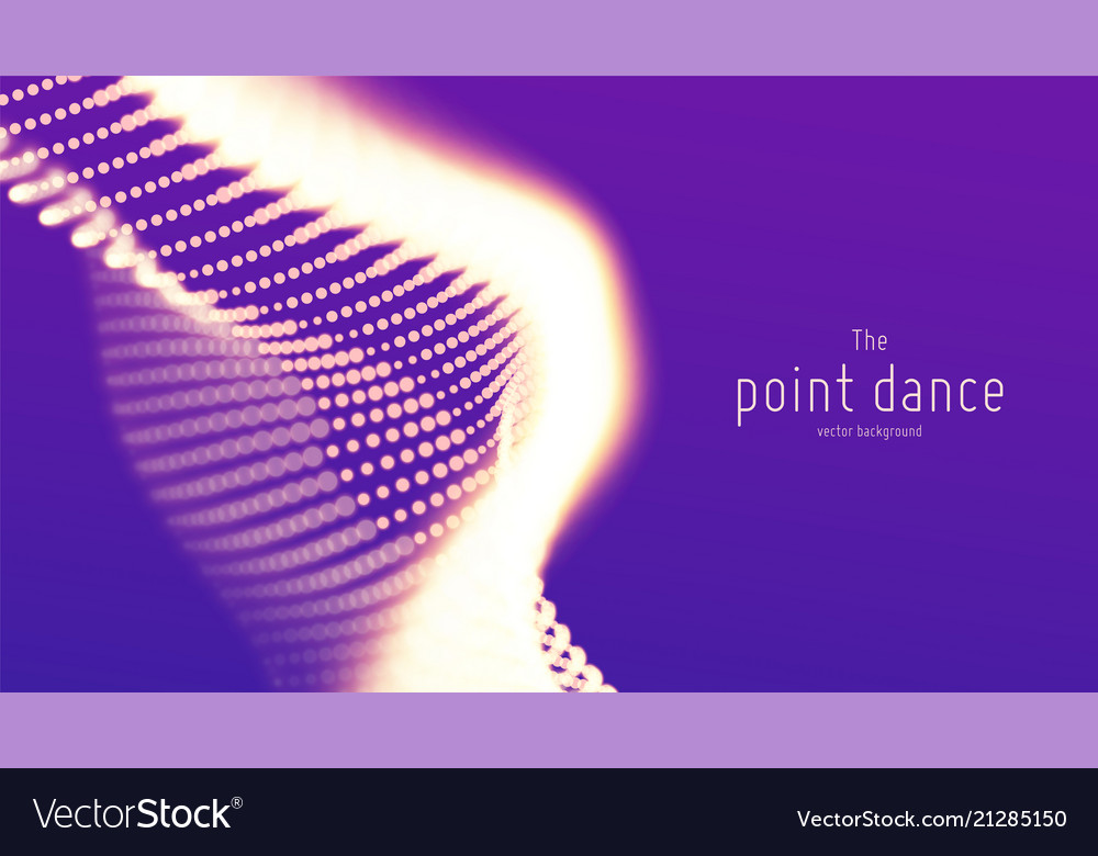 Abstract violet particle wave points array vector image Abstract violet particle wave points array