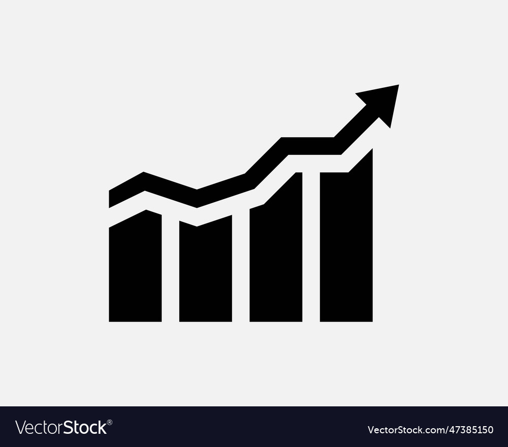 Bar chart growth icon Royalty Free Vector Image