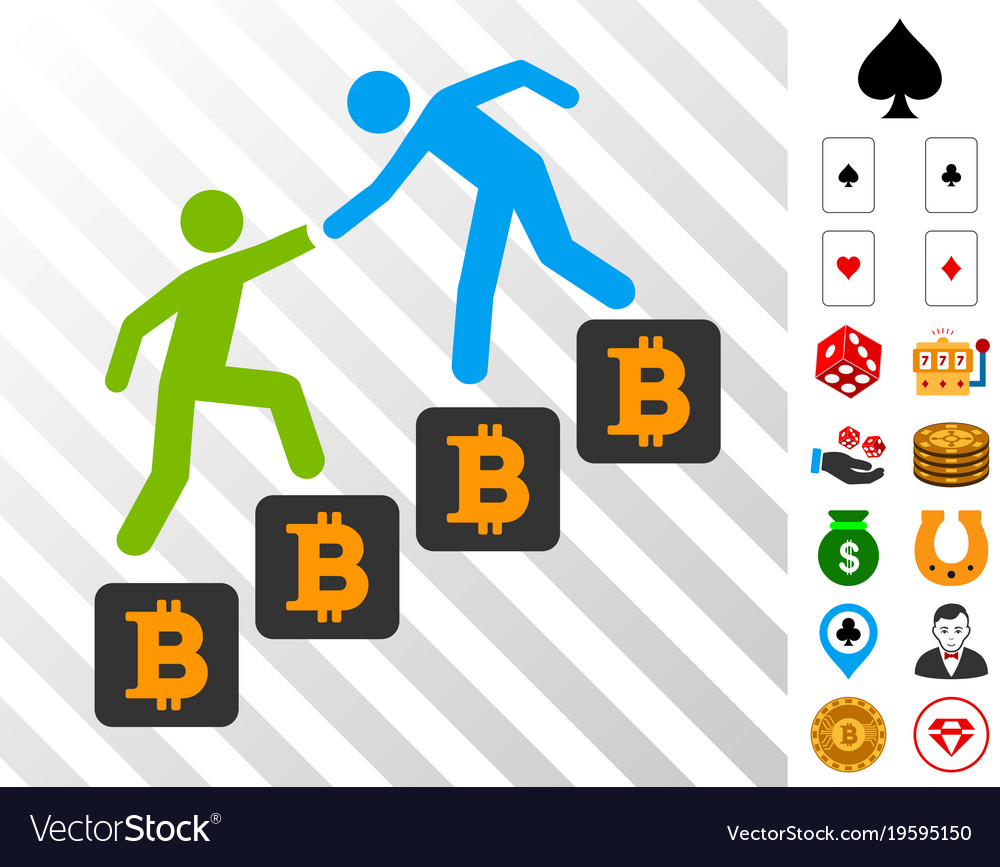 Bitcoin business climbing help icon with bonus