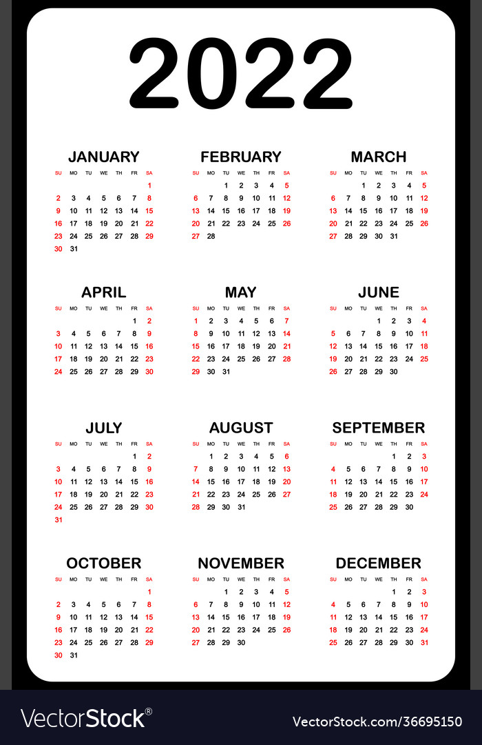 Calendar 2022 yearly