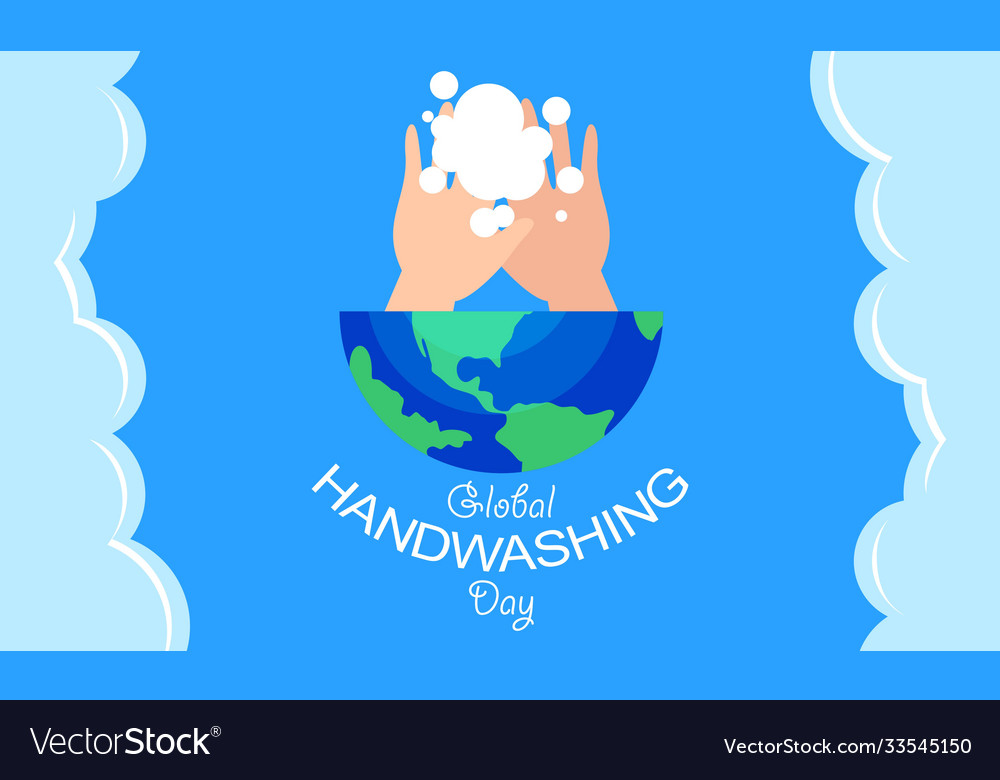 Flat Design Global Handwashing Day Background Vector Image