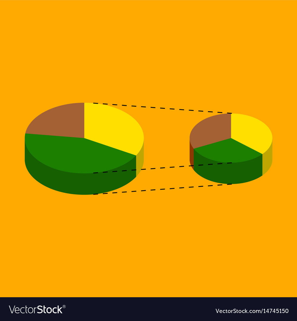 Flat icon on stylish background pie chart