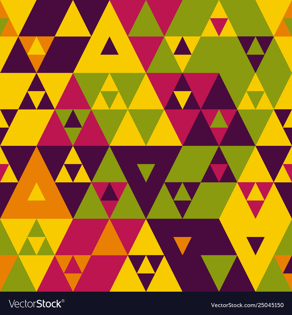 Geometric Color Triangles Seamless Pattern Vector Image 8780